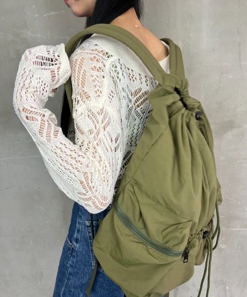 かおりん　巾着型リュック（L）他 ころんとリュックLサイズ（ナイロン ブルー）＆ころんとポーチM