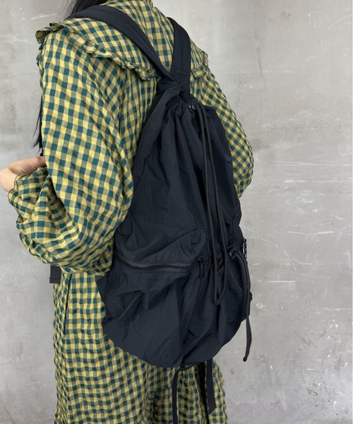 巾着リュック（A4サイズ)　キルティング生地×オレンジ　ハンドメイド 楽天市場】リュック レディース 巾着バッグ 大容量 ドロー