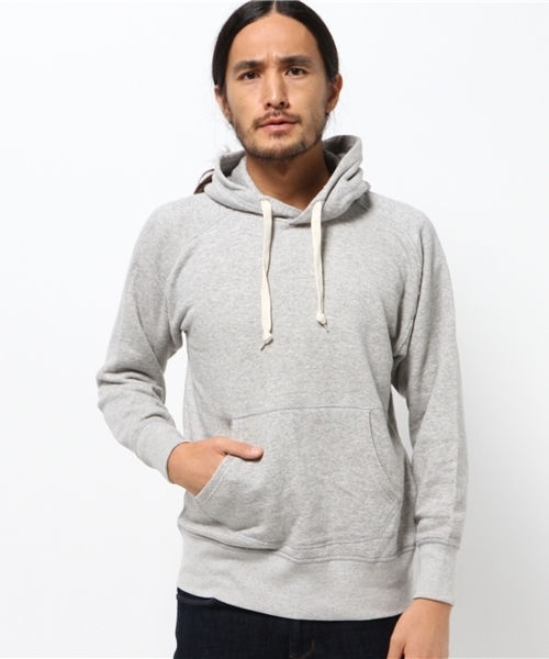 SEVENDAYS=SUNDAY（セブンデイズサンデイ）の「トンプキン裏毛　長袖ラグランプルパーカー（Tシャツ/カットソー・メンズ・杢グレー/オフホワイト/ネイビー・MEDIUM/LARGE/SMALL）」の3枚目の写真