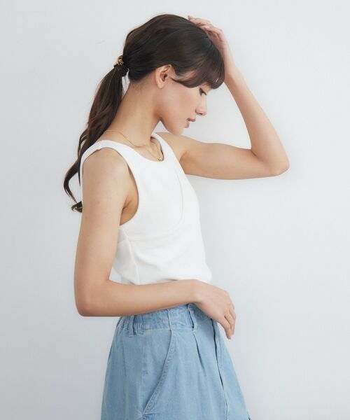 RETRO GIRL（レトロガール）の「アシメデザインタンク（タンクトップ・レディース・レッド/ブラウン/オフホワイト/ブラック・FREE）」の10枚目の写真