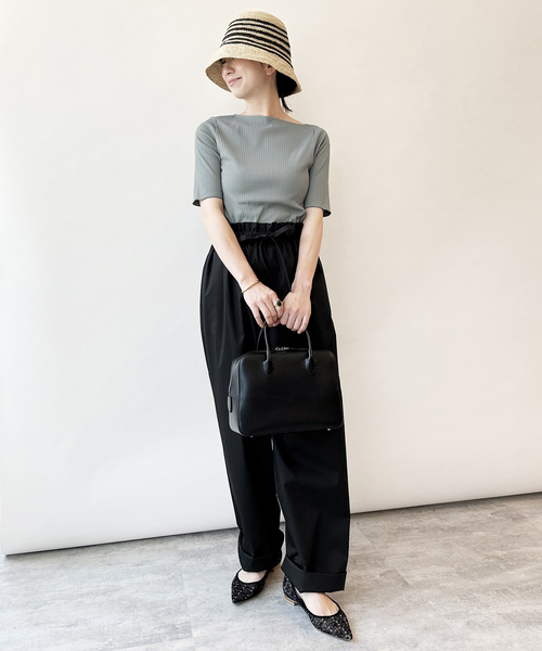 VERMEIL par iena(ヴェルメイユパーイエナ)の「コットンポリエステルドロストパンツ(その他パンツ・レディース・ベージュ/ブラック・38/36)」の6枚目の写真