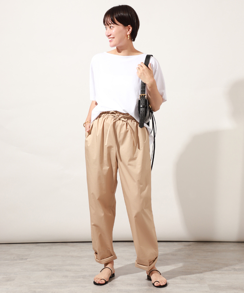 VERMEIL par iena(ヴェルメイユパーイエナ)の「コットンポリエステルドロストパンツ(その他パンツ・レディース・ベージュ/ブラック・38/36)」の22枚目の写真