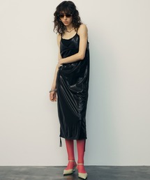 uyu. | Metallic Side Drawstring Dress / メタリックサイドドロストキャミワンピース【uyu./ウユ】(ワンピース)