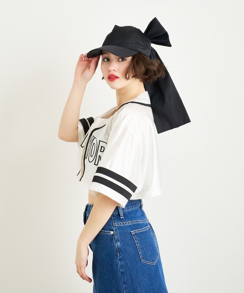 anna sui nyc(アナ スイ エヌ ワイ シー)の「NYエンブロイダリーベースボールショートシャツ(Tシャツ/カットソー・レディース・レッド/ホワイト/ネイビー・FREE)」の14枚目の写真