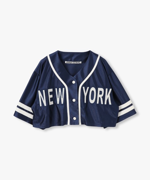 anna sui nyc(アナ スイ エヌ ワイ シー)の「NYエンブロイダリーベースボールショートシャツ(Tシャツ/カットソー・レディース・レッド/ホワイト/ネイビー・FREE)」の6枚目の写真