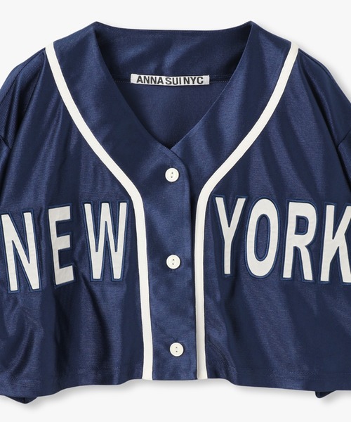 anna sui nyc(アナ スイ エヌ ワイ シー)の「NYエンブロイダリーベースボールショートシャツ(Tシャツ/カットソー・レディース・レッド/ホワイト/ネイビー・FREE)」の9枚目の写真