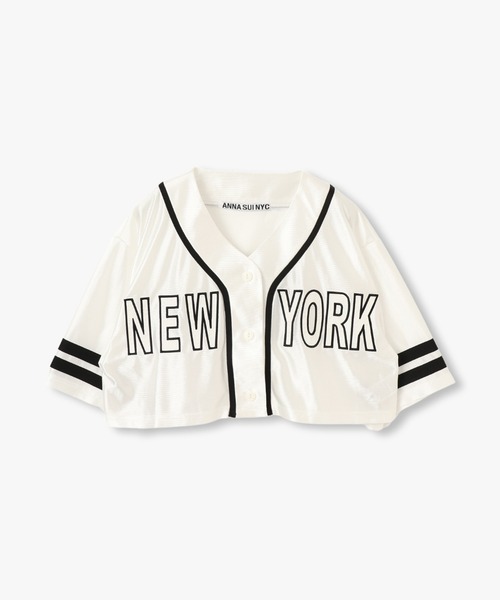 anna sui nyc(アナ スイ エヌ ワイ シー)の「NYエンブロイダリーベースボールショートシャツ(Tシャツ/カットソー・レディース・レッド/ホワイト/ネイビー・FREE)」の4枚目の写真