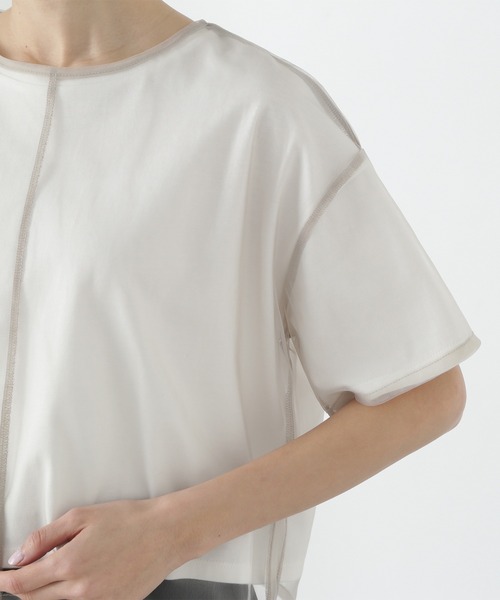 NATURAL BEAUTY BASIC(ナチュラルビューティーベーシック)の「◇チュールレイヤードカットソー(Tシャツ/カットソー・レディース・オフホワイト/ベージュ/チャコールグレー/ダークブラウン・FREE)」の16枚目の写真