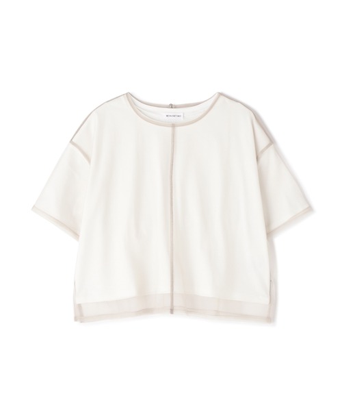 NATURAL BEAUTY BASIC(ナチュラルビューティーベーシック)の「◇チュールレイヤードカットソー(Tシャツ/カットソー・レディース・オフホワイト/ベージュ/チャコールグレー/ダークブラウン・FREE)」の5枚目の写真