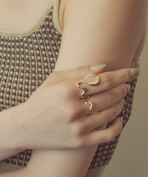 GOLDY(ゴールディ)の「ウェービー ライン セット リング(リング・レディース・ゴールド/シルバー系その他/ゴールド系その他/シルバー・FREE)」の7枚目の写真