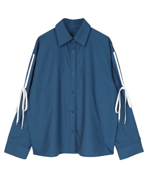 miette（ミエット）の「2wayリボンスリーブシャツ（シャツ/ブラウス・レディース・ネイビー/ブラック/ライトイエロー/グレー/ピンク/オフホワイト・FREE）」の16枚目の写真