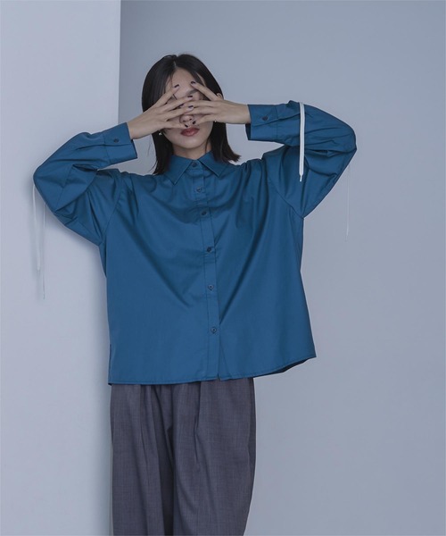 miette（ミエット）の「2wayリボンスリーブシャツ（シャツ/ブラウス・レディース・ネイビー/ブラック/ライトイエロー/グレー/ピンク/オフホワイト・FREE）」の11枚目の写真