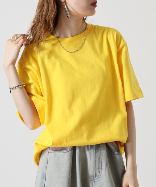 atONE(アットワン)の「atONE 5.6オンスハイグレードコットンTシャツ(Tシャツ/カットソー・レディース・ホワイト/ミックスグレー/カーキ/ライトピンク/ブラック/イエロー系/ベージュ/グレー系/ブルー系その他・M/XL/L)」の8枚目の写真