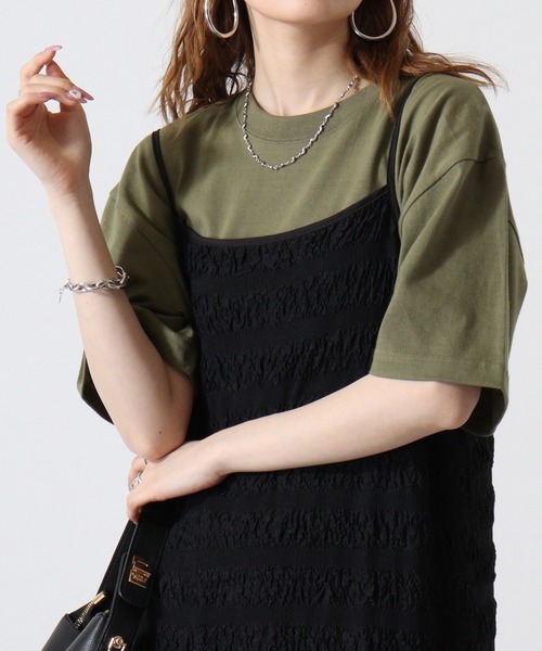 atONE(アットワン)の「atONE 5.6オンスハイグレードコットンTシャツ(Tシャツ/カットソー・レディース・ホワイト/ミックスグレー/カーキ/ライトピンク/ブラック/イエロー系/ベージュ/グレー系/ブルー系その他・M/XL/L)」の6枚目の写真
