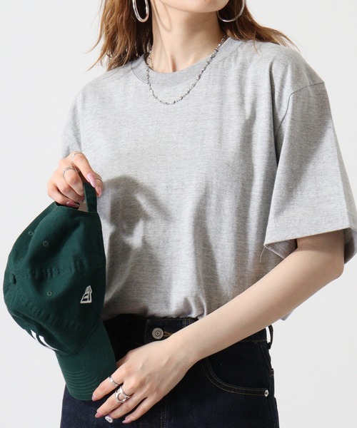 atONE(アットワン)の「atONE 5.6オンスハイグレードコットンTシャツ(Tシャツ/カットソー・レディース・ホワイト/ミックスグレー/カーキ/ライトピンク/ブラック/イエロー系/ベージュ/グレー系/ブルー系その他・M/XL/L)」の1枚目の写真