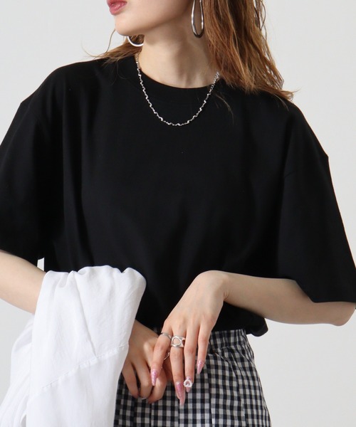 atONE(アットワン)の「atONE 5.6オンスハイグレードコットンTシャツ(Tシャツ/カットソー・レディース・ホワイト/ミックスグレー/カーキ/ライトピンク/ブラック/イエロー系/ベージュ/グレー系/ブルー系その他・M/XL/L)」の3枚目の写真