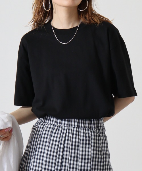 atONE(アットワン)の「atONE 5.6オンスハイグレードコットンTシャツ(Tシャツ/カットソー・レディース・ホワイト/ミックスグレー/カーキ/ライトピンク/ブラック/イエロー系/ベージュ/グレー系/ブルー系その他・M/XL/L)」の14枚目の写真