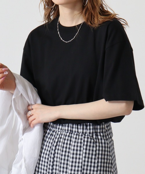 atONE(アットワン)の「atONE 5.6オンスハイグレードコットンTシャツ(Tシャツ/カットソー・レディース・ホワイト/ミックスグレー/カーキ/ライトピンク/ブラック/イエロー系/ベージュ/グレー系/ブルー系その他・M/XL/L)」の15枚目の写真