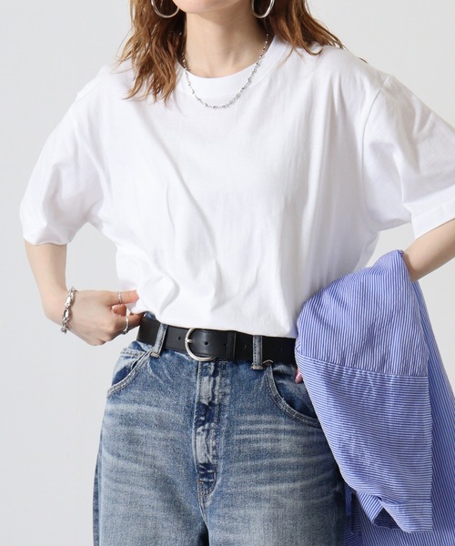 atONE(アットワン)の「atONE 5.6オンスハイグレードコットンTシャツ(Tシャツ/カットソー・レディース・ホワイト/ミックスグレー/カーキ/ライトピンク/ブラック/イエロー系/ベージュ/グレー系/ブルー系その他・M/XL/L)」の10枚目の写真