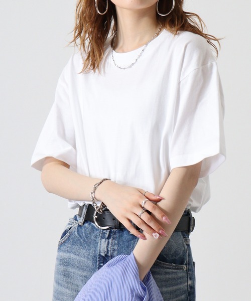 atONE(アットワン)の「atONE 5.6オンスハイグレードコットンTシャツ(Tシャツ/カットソー・レディース・ホワイト/ミックスグレー/カーキ/ライトピンク/ブラック/イエロー系/ベージュ/グレー系/ブルー系その他・M/XL/L)」の11枚目の写真