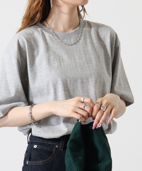 atONE(アットワン)の「atONE 5.6オンスハイグレードコットンTシャツ(Tシャツ/カットソー・レディース・ホワイト/ミックスグレー/カーキ/ライトピンク/ブラック/イエロー系/ベージュ/グレー系/ブルー系その他・M/XL/L)」の21枚目の写真