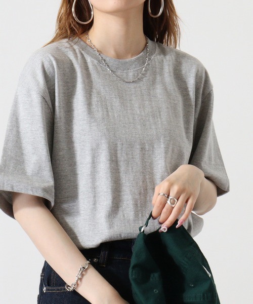 atONE(アットワン)の「atONE 5.6オンスハイグレードコットンTシャツ(Tシャツ/カットソー・レディース・ホワイト/ミックスグレー/カーキ/ライトピンク/ブラック/イエロー系/ベージュ/グレー系/ブルー系その他・M/XL/L)」の19枚目の写真