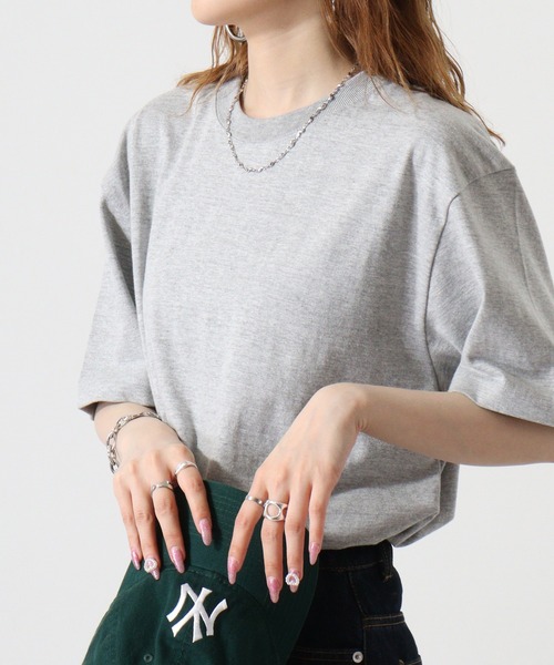 atONE(アットワン)の「atONE 5.6オンスハイグレードコットンTシャツ(Tシャツ/カットソー・レディース・ホワイト/ミックスグレー/カーキ/ライトピンク/ブラック/イエロー系/ベージュ/グレー系/ブルー系その他・M/XL/L)」の20枚目の写真