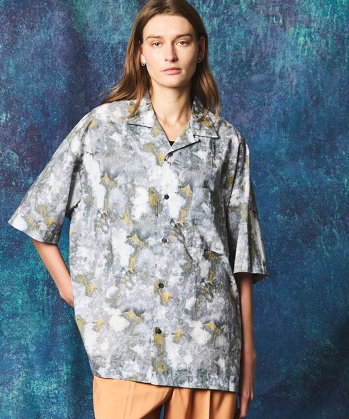 MAISON SPECIAL（メゾンスペシャル）の「《UNISEX》【LIMITED EDITION】Prime-Over Short Sleeve Open Collar Shirt/プライムオーバーショートスリーブオープンカラーシャツ【MAISON SPECIAL/メゾンスペシャル】（シャツ/ブラウス・メンズ・オフホワイト/グレー/ブラウン/ベージュ/ブラック/ライトグレー/チャコールグレー/ホワイト/ピンクベージュ/グリーン/ライトグリーン/オレンジ/その他1/ダークブラック/その他2・2/1）」の8枚目の写真