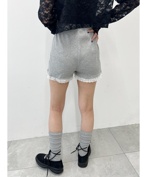 rurumu: レースキュロット shirring fril shorts セール】【PHILLY】レースパイピングリブキュロット（その他