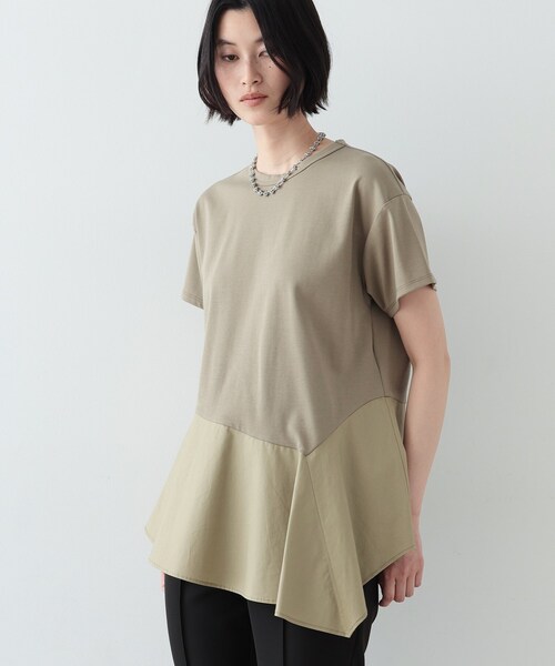 GALLEST（ギャレスト）の「◆アシンメトリぺプラムトップス（Tシャツ/カットソー・レディース・ホワイト系/ブラック/カーキ・38）」の19枚目の写真