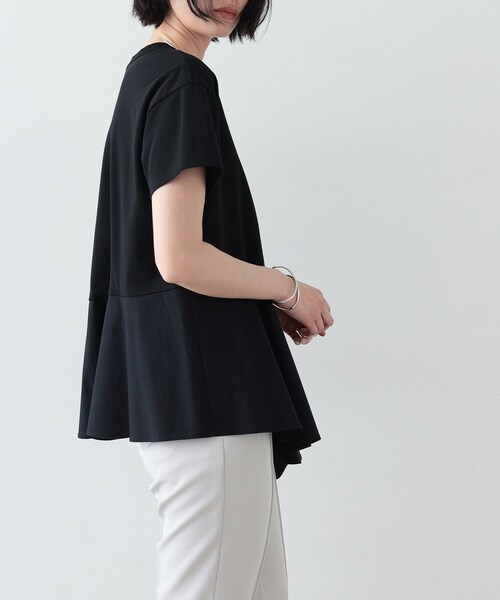 GALLEST（ギャレスト）の「◆アシンメトリぺプラムトップス（Tシャツ/カットソー・レディース・ホワイト系/ブラック/カーキ・38）」の6枚目の写真