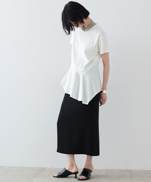 GALLEST（ギャレスト）の「◆アシンメトリぺプラムトップス（Tシャツ/カットソー・レディース・ホワイト系/ブラック/カーキ・38）」の9枚目の写真