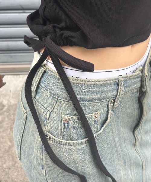 たろ/ブランド販売/即購入ok┈♡゛ セール】【Chikashitsu + OaKS】drawstring hooded sleeveless
