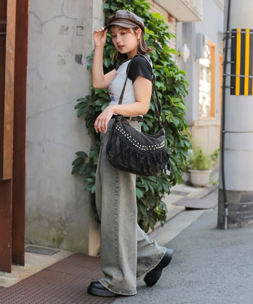 デニムリメイクバックS フリンジ×プードル　aya.p デニムリメイクバックS フリンジ×プードル aya.p デニムリメイク
