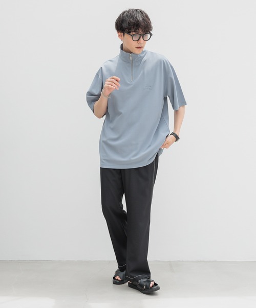 RAGEBLUE（レイジブルー）の「ハーフジップワンポイント刺繍/ジョーゼットオーバーサイズTシャツ（Tシャツ/カットソー・メンズ・グレー/ホワイト/ライトブルー/ブラック・LARGE/MEDIUM/SMALL）」の22枚目の写真