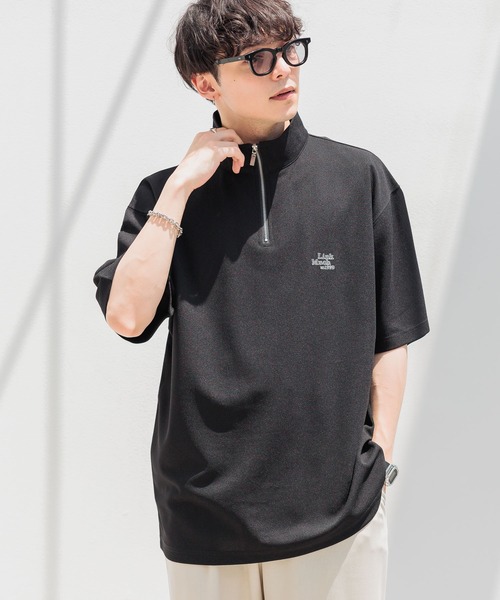 RAGEBLUE（レイジブルー）の「ハーフジップワンポイント刺繍/ジョーゼットオーバーサイズTシャツ（Tシャツ/カットソー・メンズ・グレー/ホワイト/ライトブルー/ブラック・LARGE/MEDIUM/SMALL）」の14枚目の写真