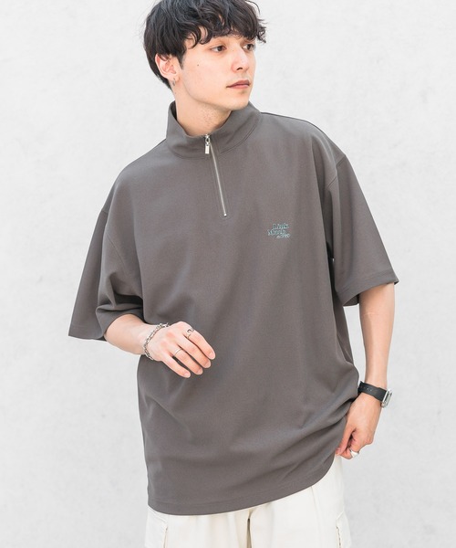 RAGEBLUE（レイジブルー）の「ハーフジップワンポイント刺繍/ジョーゼットオーバーサイズTシャツ（Tシャツ/カットソー・メンズ・グレー/ホワイト/ライトブルー/ブラック・LARGE/MEDIUM/SMALL）」の19枚目の写真