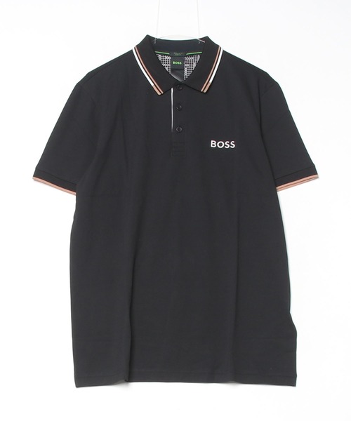 【boohoo】オーバーサイズコントラストカラーポロシャツ(送料込) BOSS（ボス）の「コットンブレンド コントラストロゴ ポロシャツ