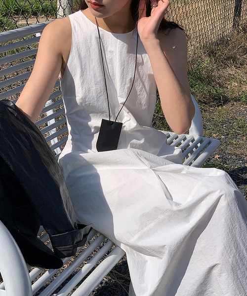MAISON DE THERESE(メゾン ド テレーズ)の「ダブルポケットギャザーロングタンクトップワンピース(ワンピース・レディース・ブラック/ホワイト・FREE)」の8枚目の写真
