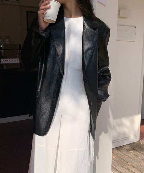 MAISON DE THERESE(メゾン ド テレーズ)の「ダブルポケットギャザーロングタンクトップワンピース(ワンピース・レディース・ブラック/ホワイト・FREE)」の14枚目の写真
