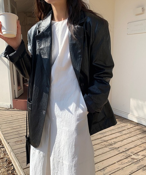 MAISON DE THERESE(メゾン ド テレーズ)の「ダブルポケットギャザーロングタンクトップワンピース(ワンピース・レディース・ブラック/ホワイト・FREE)」の15枚目の写真