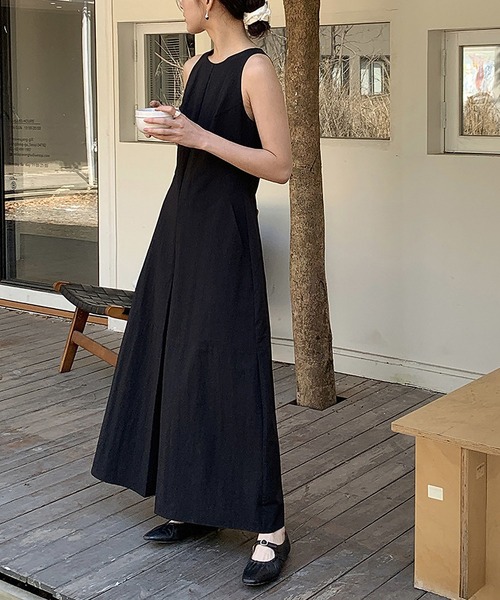 MAISON DE THERESE(メゾン ド テレーズ)の「ダブルポケットギャザーロングタンクトップワンピース(ワンピース・レディース・ブラック/ホワイト・FREE)」の19枚目の写真
