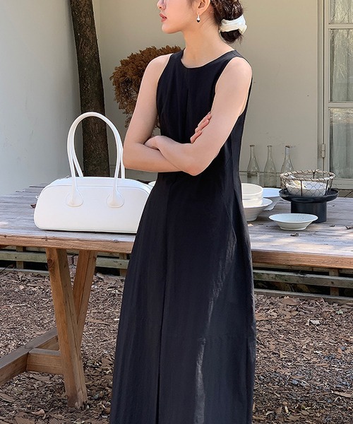 MAISON DE THERESE(メゾン ド テレーズ)の「ダブルポケットギャザーロングタンクトップワンピース(ワンピース・レディース・ブラック/ホワイト・FREE)」の21枚目の写真