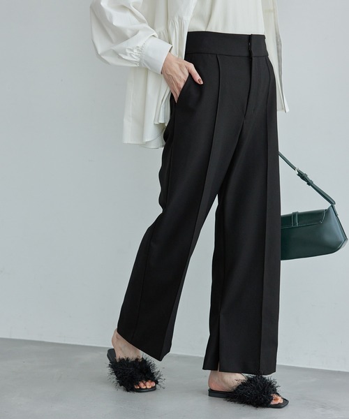 ROPE' PICNIC(ロペピクニック)の「ウールライクサージワイドパンツ/セットアップ対応・リンクコーデ(その他パンツ・レディース・ネイビー/ブラウン/ブラック・40/38/36)」の9枚目の写真