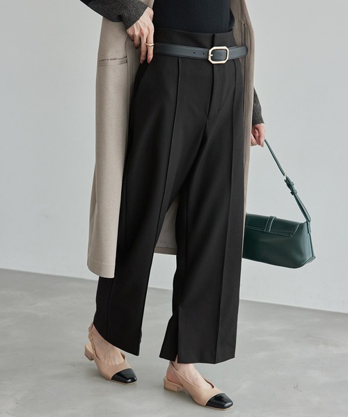 ROPE' PICNIC(ロペピクニック)の「ウールライクサージワイドパンツ/セットアップ対応・リンクコーデ(その他パンツ・レディース・ネイビー/ブラウン/ブラック・40/38/36)」の13枚目の写真