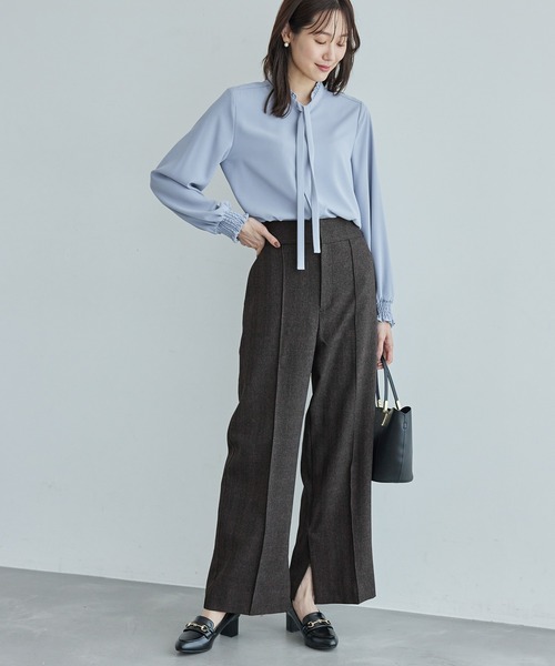 ROPE' PICNIC(ロペピクニック)の「ウールライクサージワイドパンツ/セットアップ対応・リンクコーデ(その他パンツ・レディース・ネイビー/ブラウン/ブラック・40/38/36)」の16枚目の写真