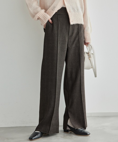 ROPE' PICNIC(ロペピクニック)の「ウールライクサージワイドパンツ/セットアップ対応・リンクコーデ(その他パンツ・レディース・ネイビー/ブラウン/ブラック・40/38/36)」の18枚目の写真
