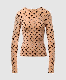 MARINE SERRE | MOON PRINTED JERSEY SECOND SKIN CREWNECK TOP(その他トップス)