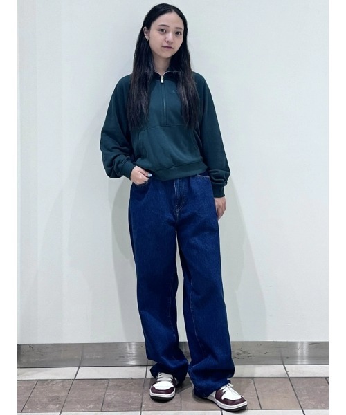 3166【あいみょん着用】オールドギャップ 刺繍ロゴ ハーフジップ