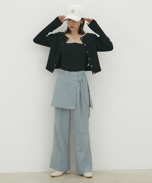 VIS(ビス)の「【近赤外線対策/UVケア/洗える】ミジンコボーダーアンサンブル【SET】(アンサンブル・レディース・ピンク系その他2/ブラウン/ブラック/ブラック系その他・FREE)」の22枚目の写真